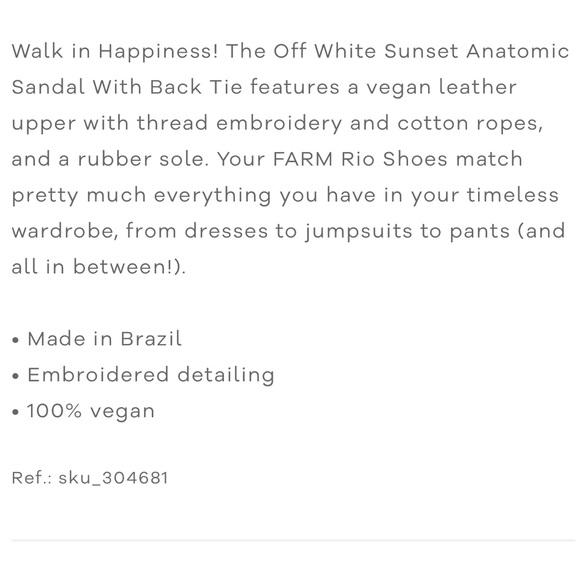 Farm Rio off white sunset anatomic sandal with back tie multi colored size 6 - Picture 15 of 16